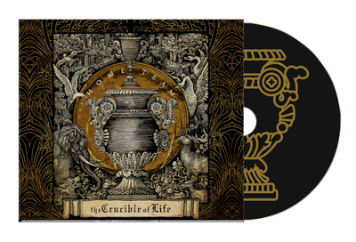 Album cover and CD by The Home Team with ornate artwork of a large urn, animals, birds, and foliage. "LOVE THEM" crowns the urn; "Crucible of Life" below. Comes in Digipak with 6-page insert and album tracklist included.
